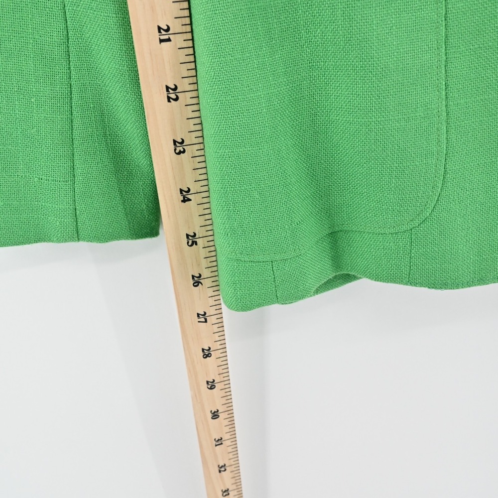 Vtg EVAN PICONE Blazer Womens Size 6 Green Single Breasted Front Pocket Jacket - Picture 4 of 13